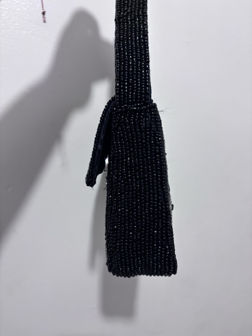 T.J.Maxx Black Beaded Shoulder Bag with Silver Bows - Picture 3 of 6